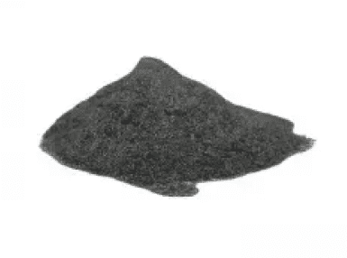 A pile of black powder on top of white background.