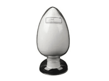 A white and black vase with some type of substance